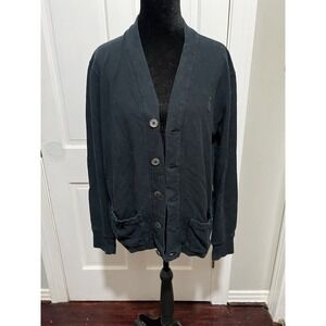 Women's Black Ralph Lauren Polo Button Up Cardigan Jacket Sweater Size Small